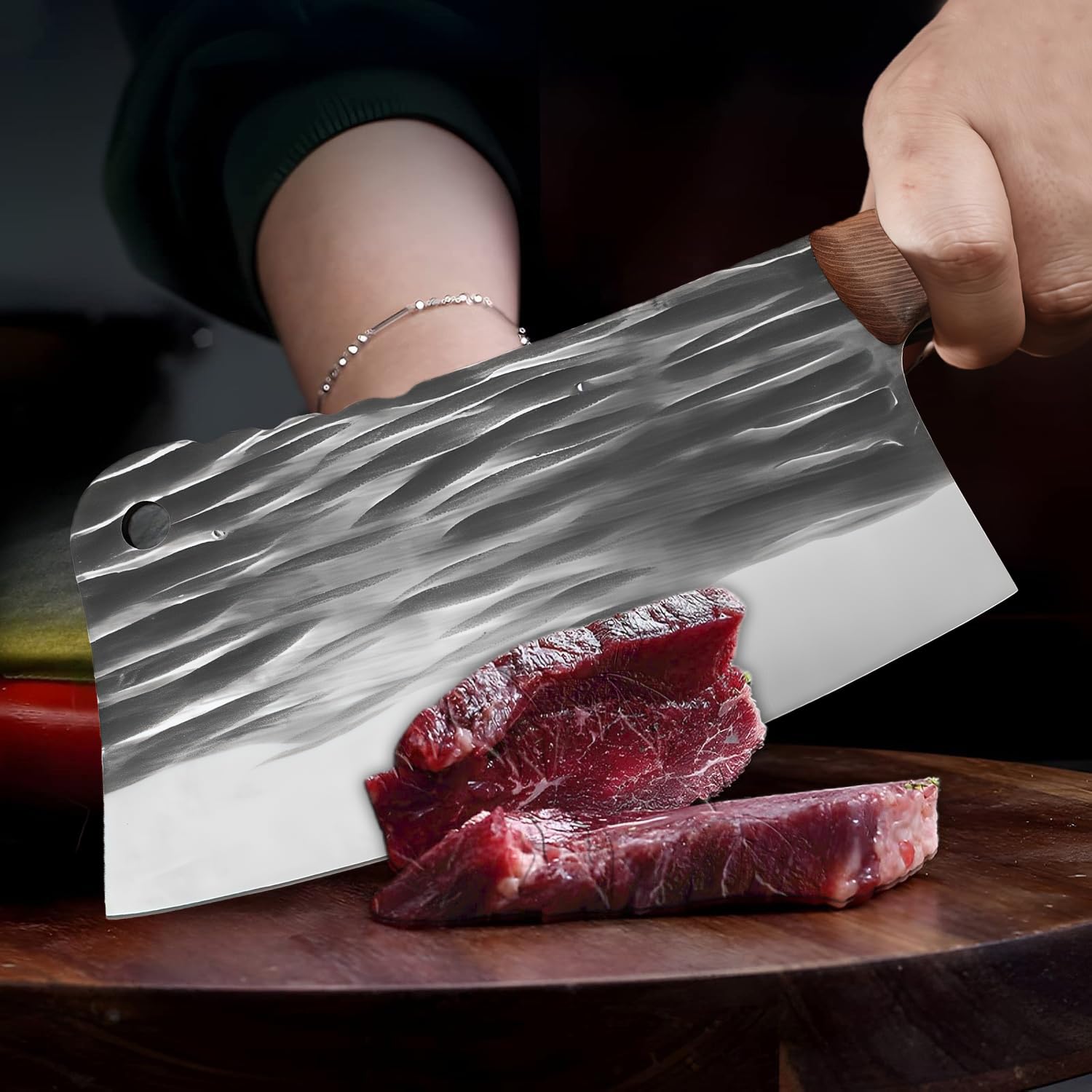 Hammered texture dark coating reduces sticking