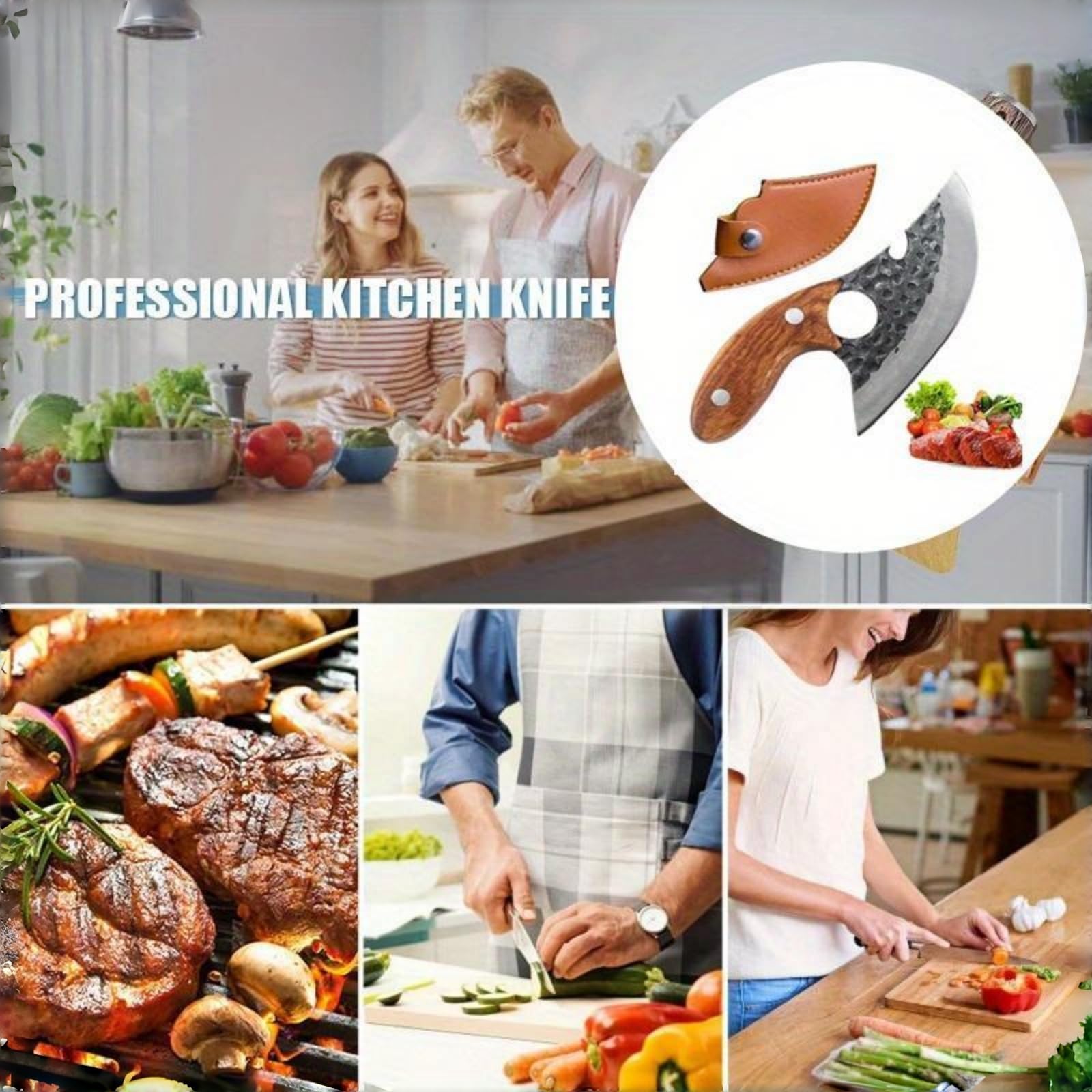 Wruhamd meat and vegetable knife pair