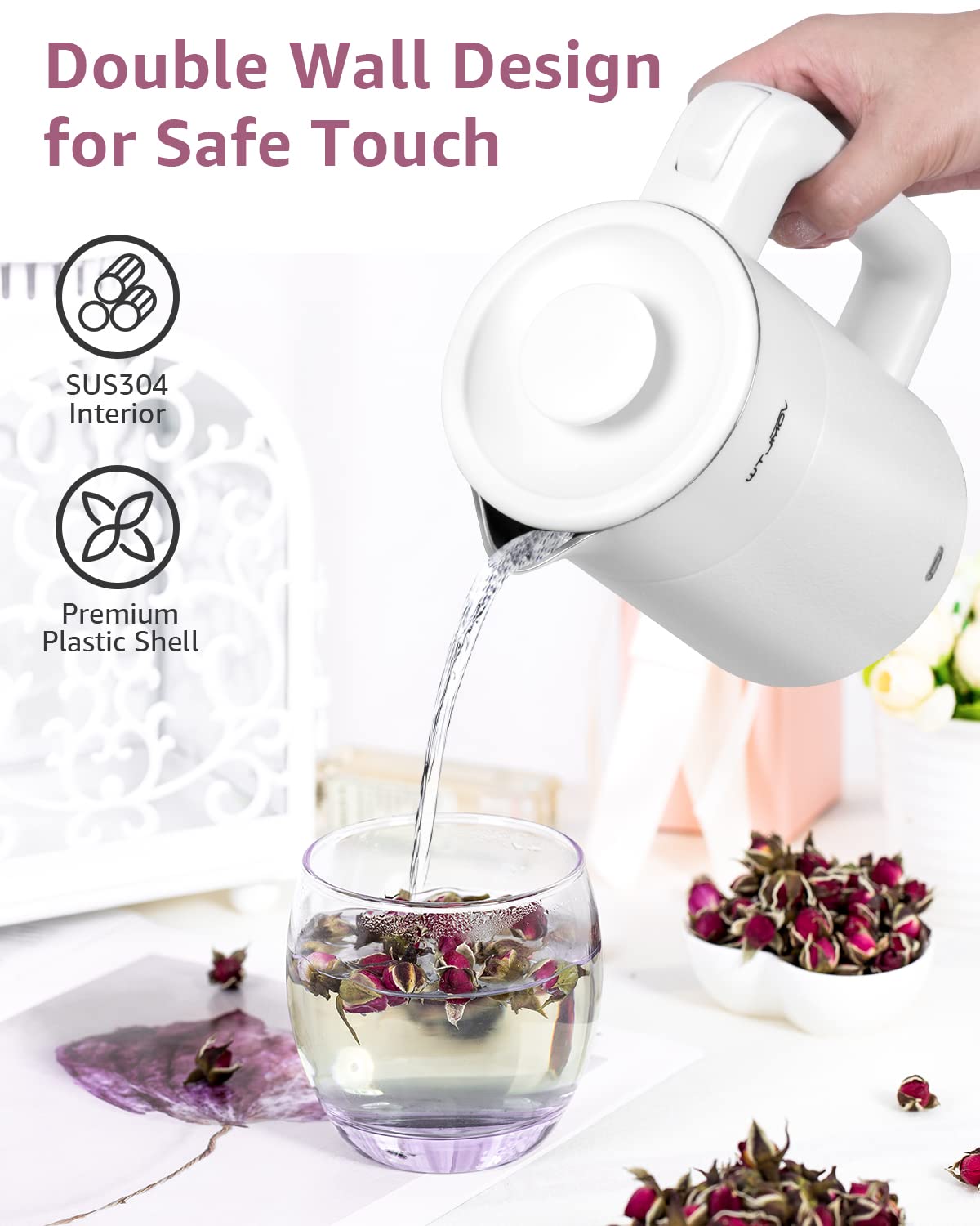 WTJMOV fast boil 0.6L kettle 600W