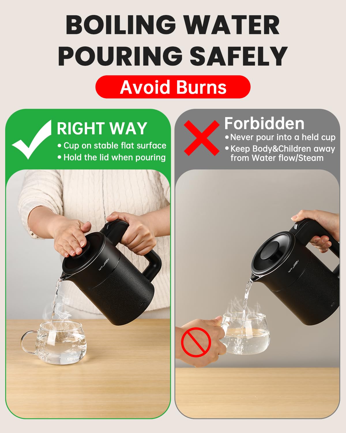 Auto shut-off boil dry protection WTJMOV kettle
