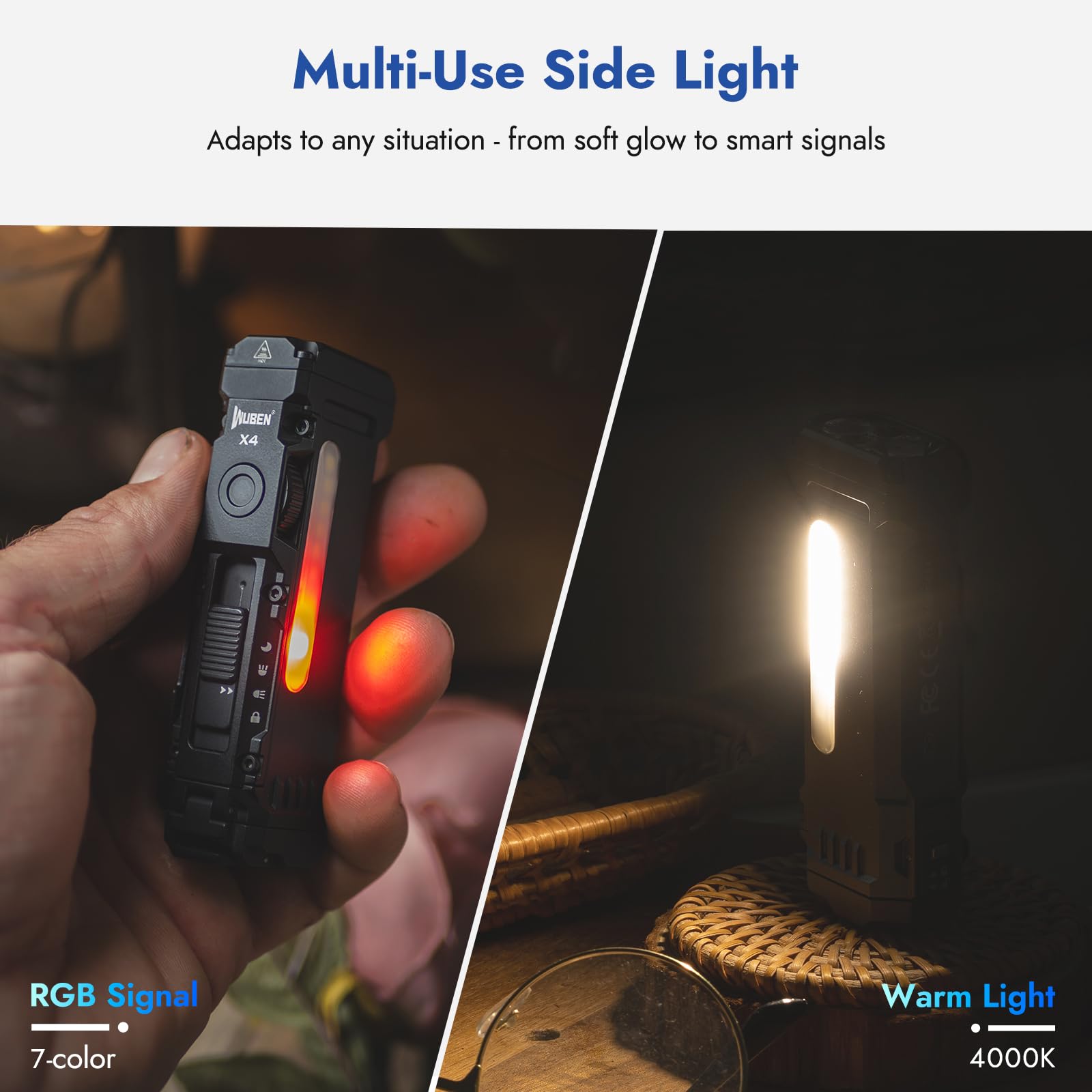 WUBEN X4 compact 137g with pocket clip for cap or belt