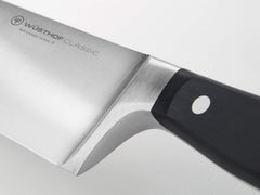 Precision forged WÜSTHOF blade closeup