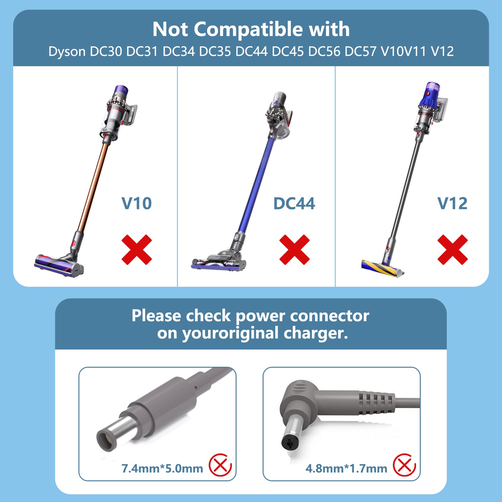 Third-party replacement charger not original Dyson