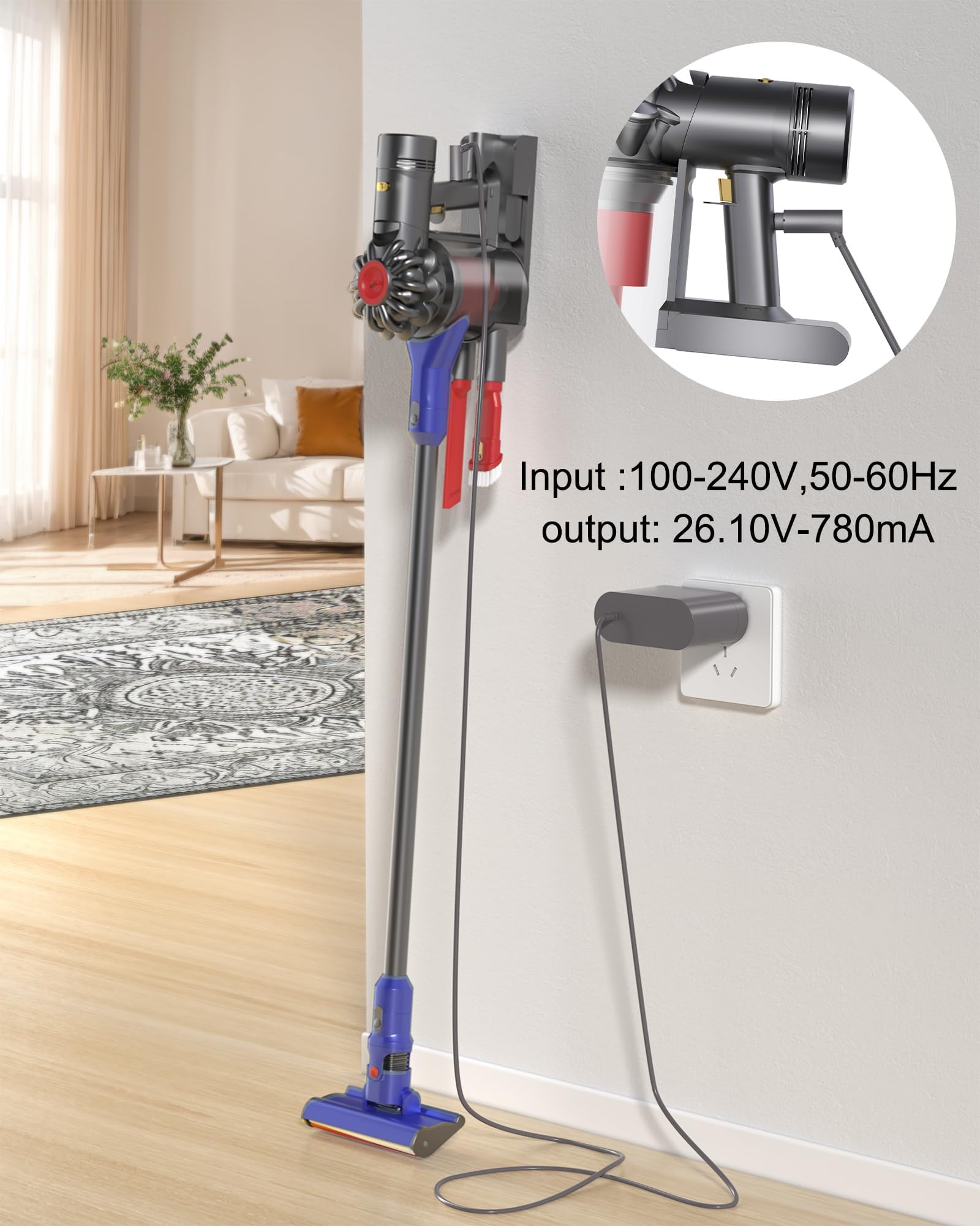Charger supports Dyson battery codes DC58 DC59 DC61 DC62 SV03 SV04 SV05 SV06 SV07 SV09 SV10 SV11