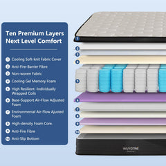 10 inch memory foam hybrid mattress detail