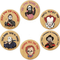 WW-184 Halloween coasters six pack round cork coasters