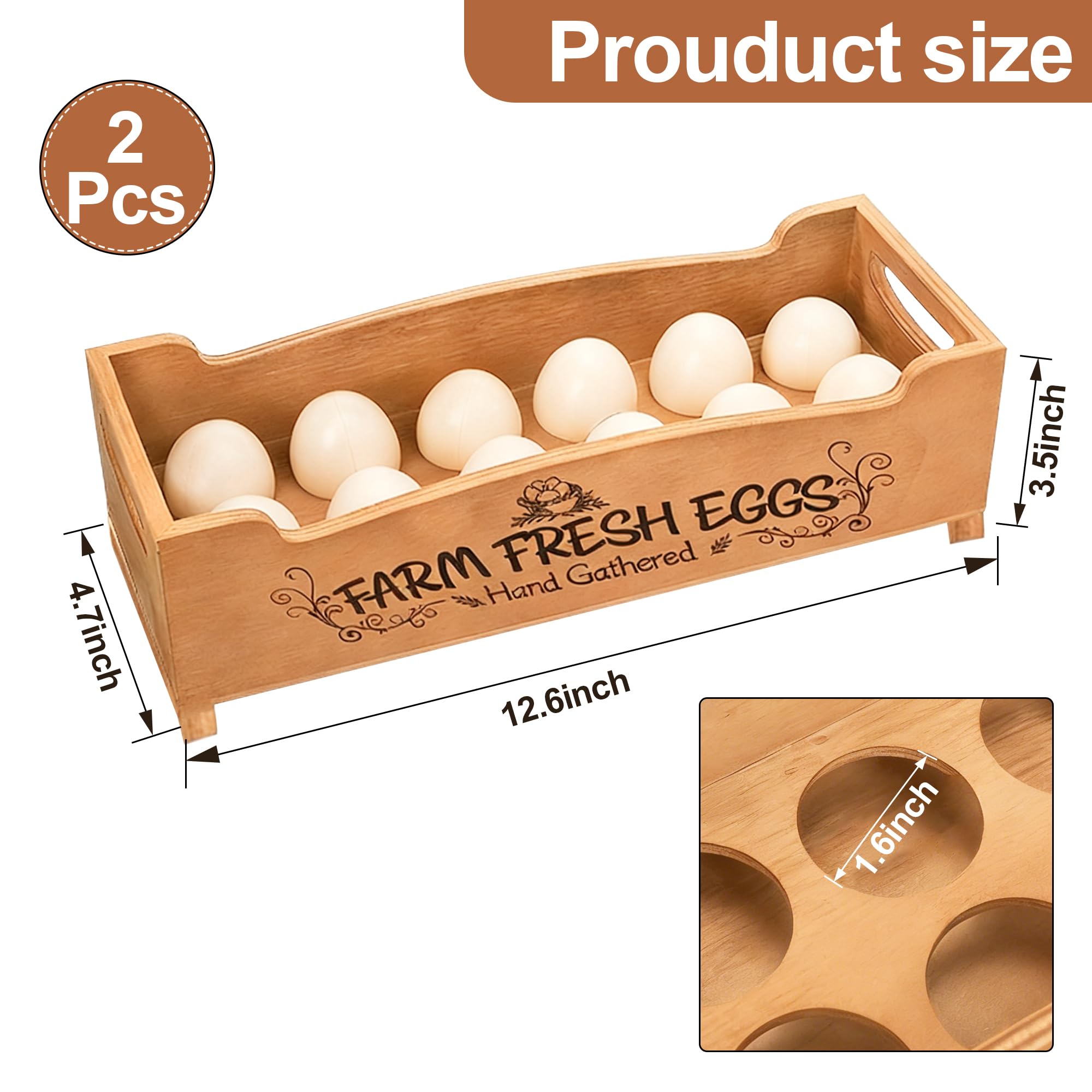 wyipolzi egg holder set 2 pinewood crates 12 slots
