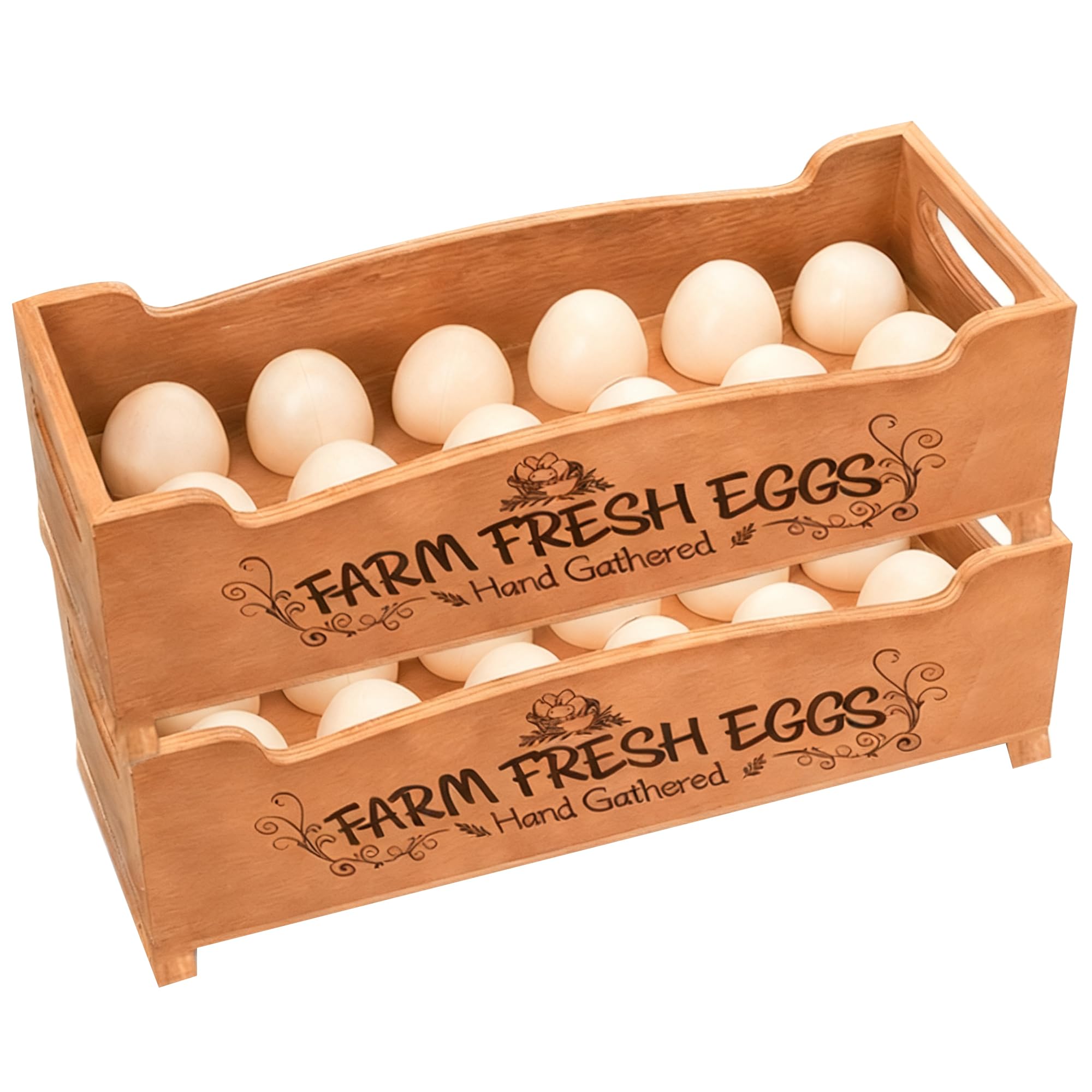 wyipolzi wooden egg holder two-tier stackable