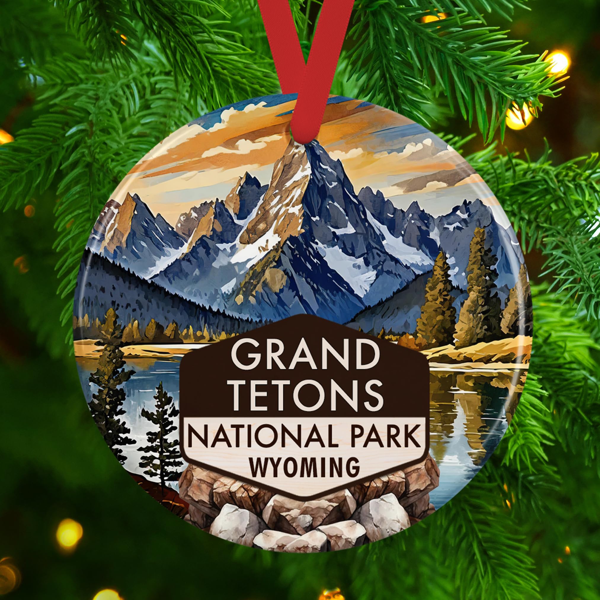 Wyoming travel memories keepsake ornament