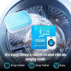 Close up of X-ALL Washing Machine Cleaner tablets