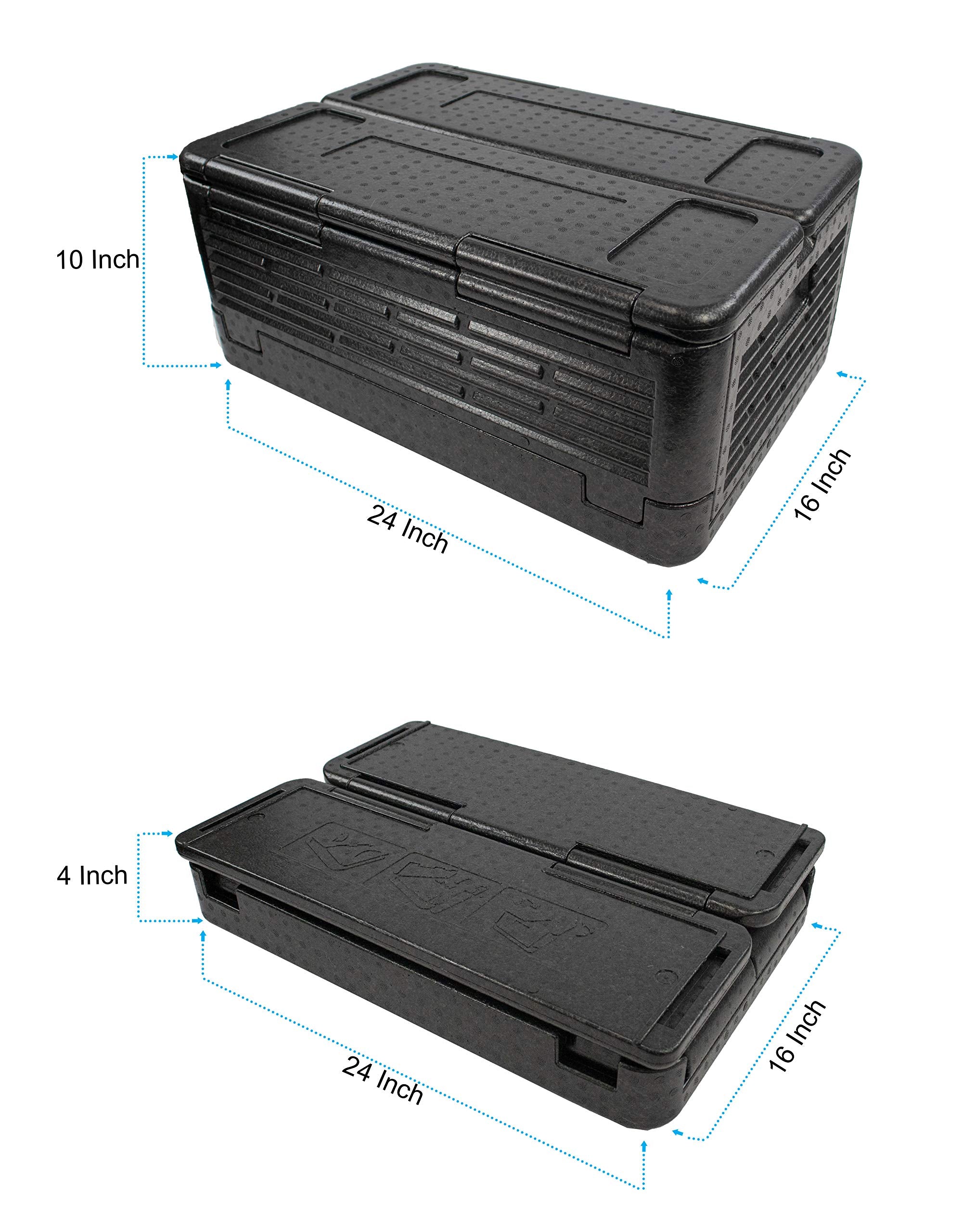 X Large collapsible cooler folded for storage
