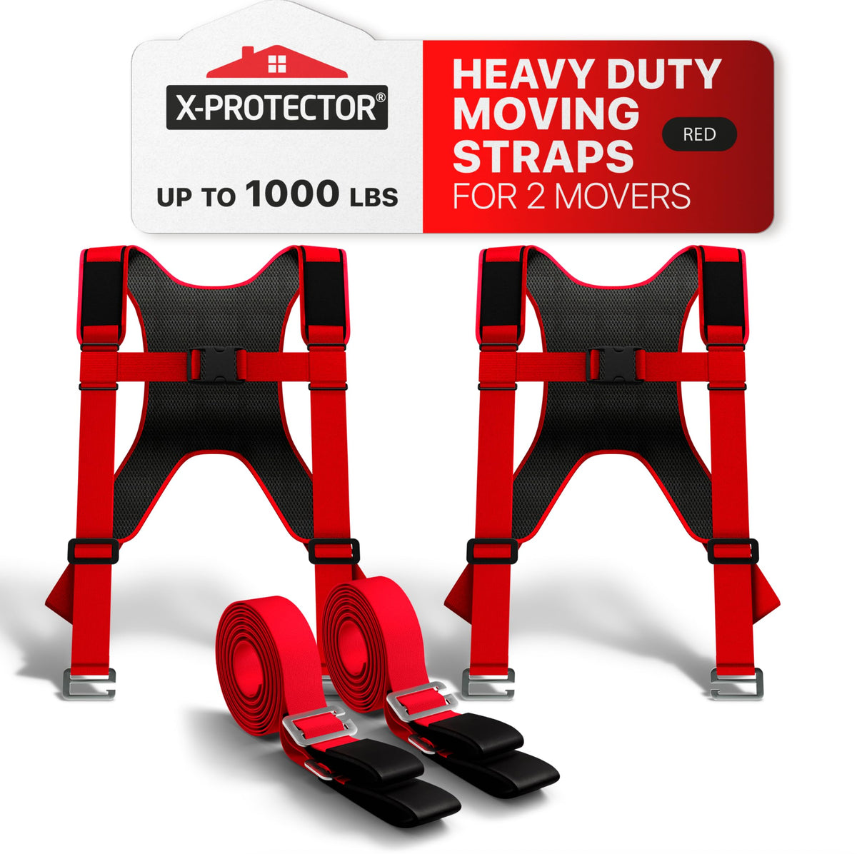 X-Protector Moving Straps two pair red lifting straps