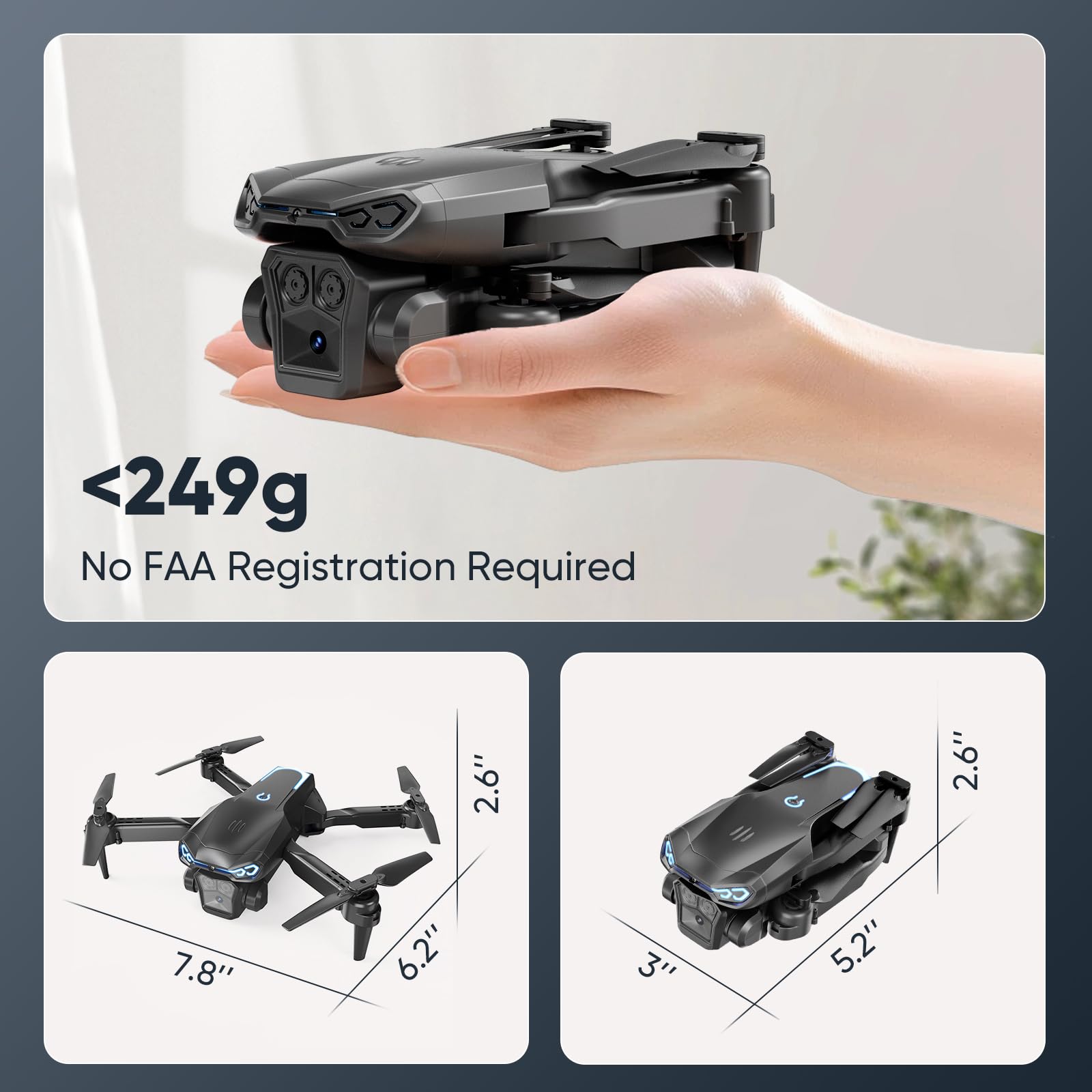 Gesture selfie and 3D flips for kids drone
