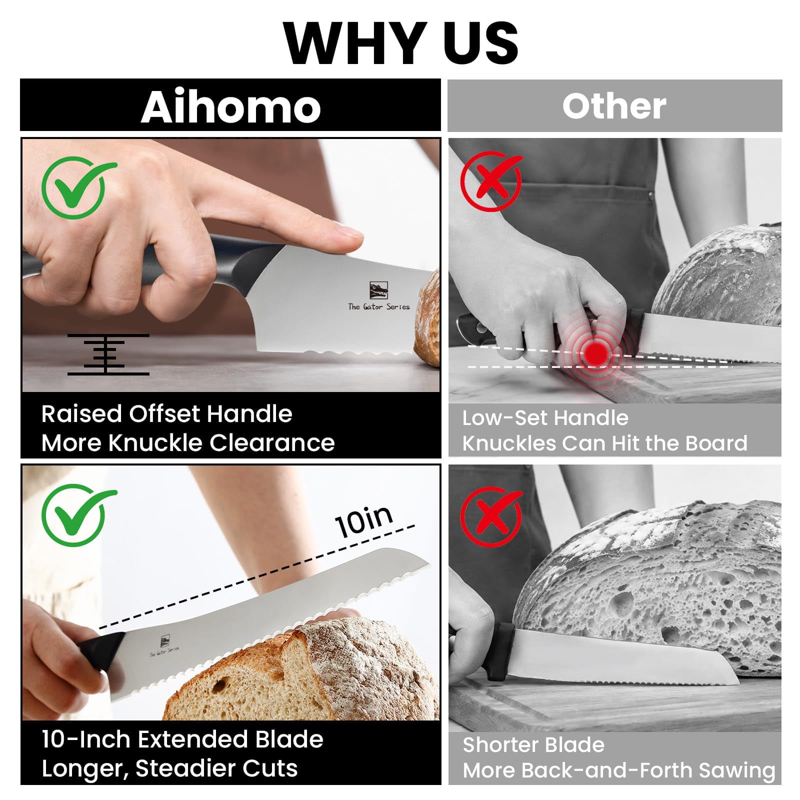 X50Cr15MoV stainless steel bread knife blade