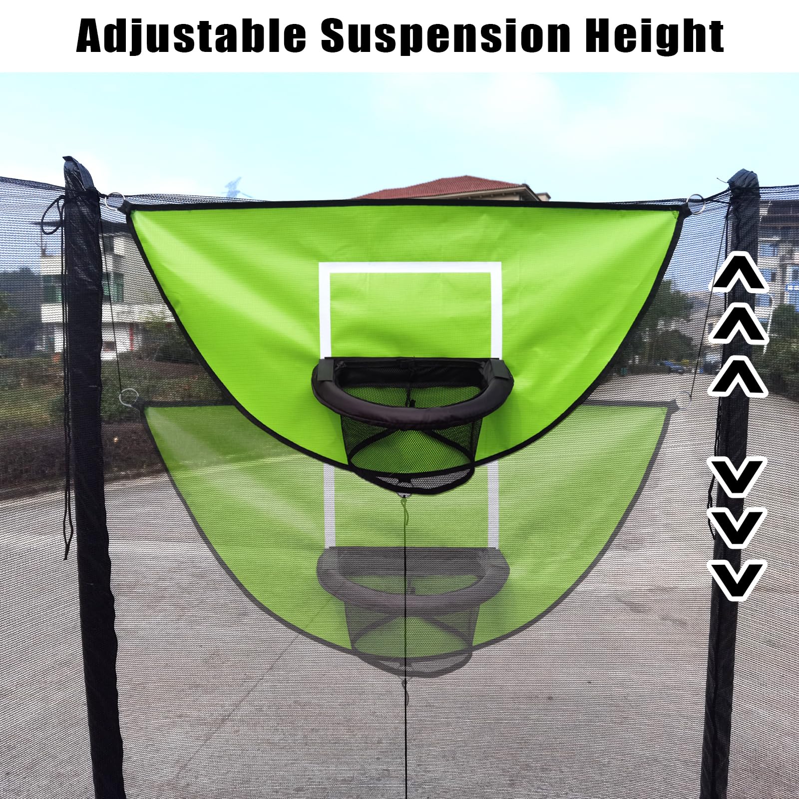 Universal trampoline hoop mounting for most trampolines