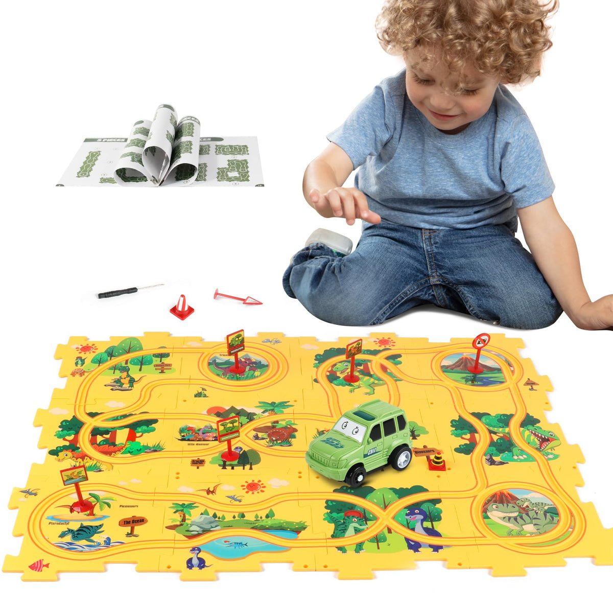 XAZASTOV plastic floor puzzles for kids ages 3-5