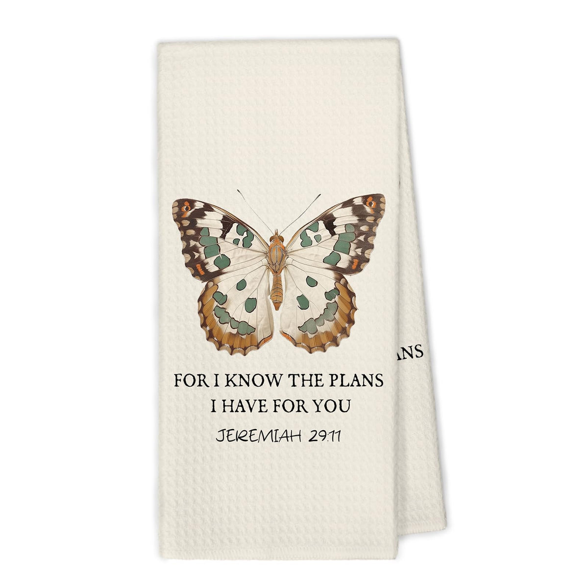 XBBMGG Butterfly Kitchen Towels beige color closeup