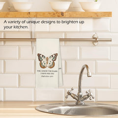 Butterfly Kitchen Towels 16x24 size display