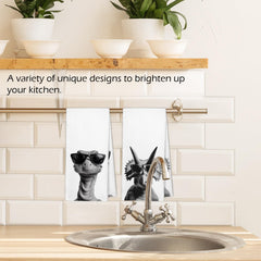 Dinosaur pattern kitchen towels 16x24 inches set of 2