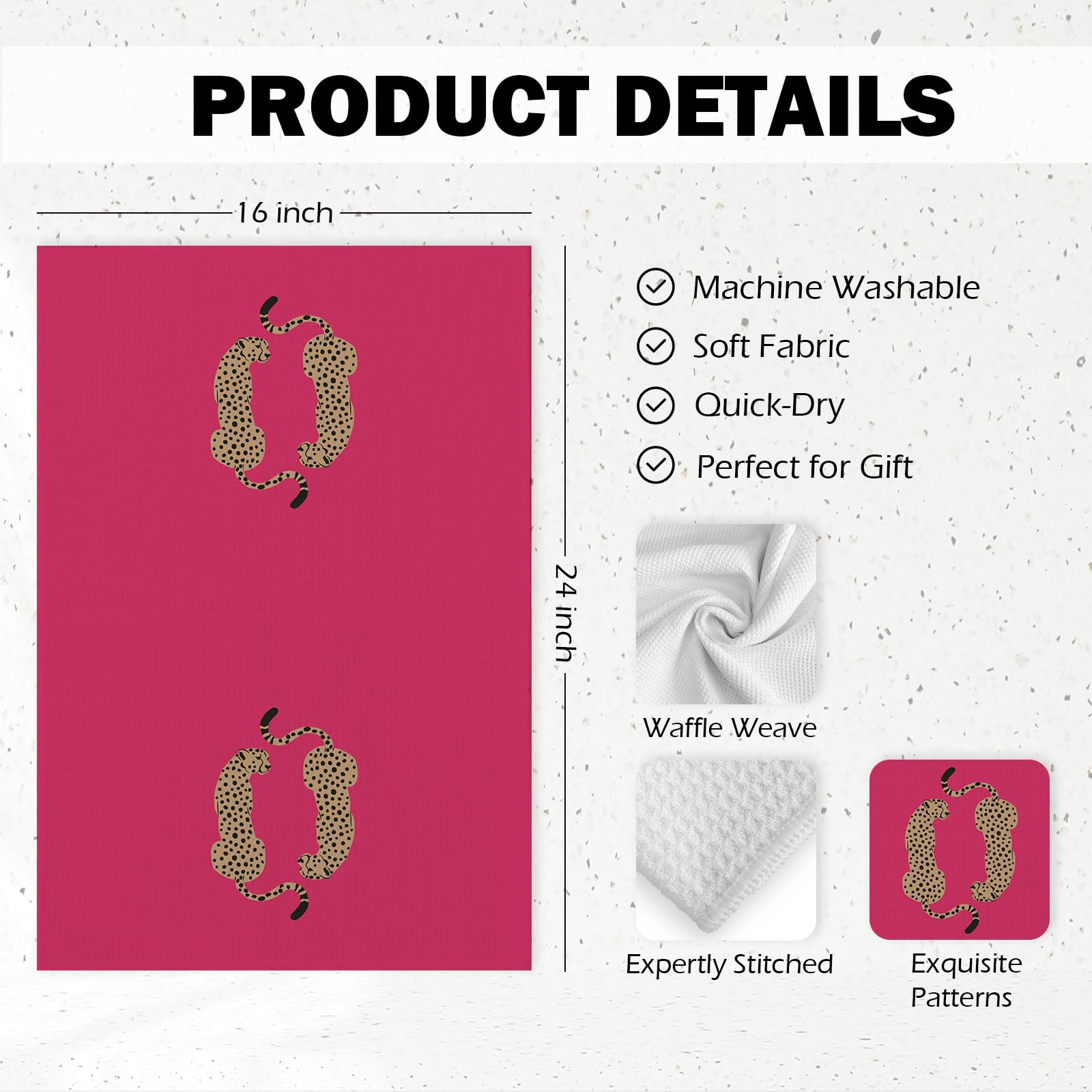 xbbmgg trend cheetah kitchen towel 16x24 pattern