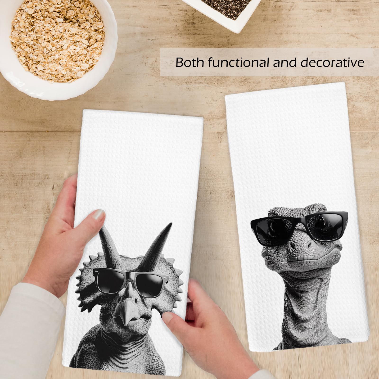 Kitchen and bathroom towels 16x24 inches dinosaur design
