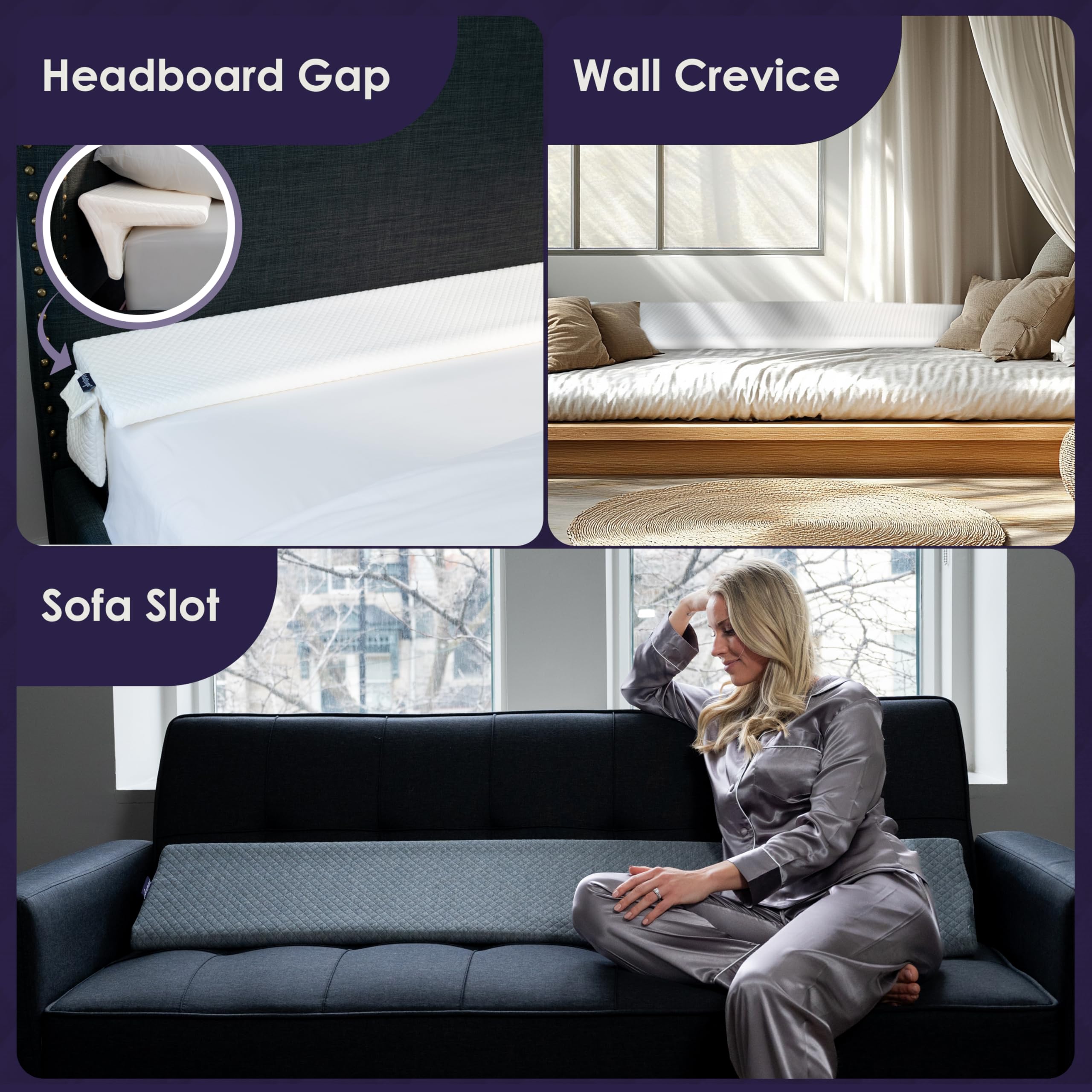Pillow gap filler for headboard and mattress by XetraDesign