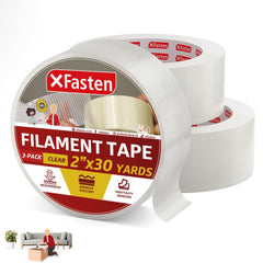 XFasten Filament Duct Tape 2in x 30yd transparent packaging