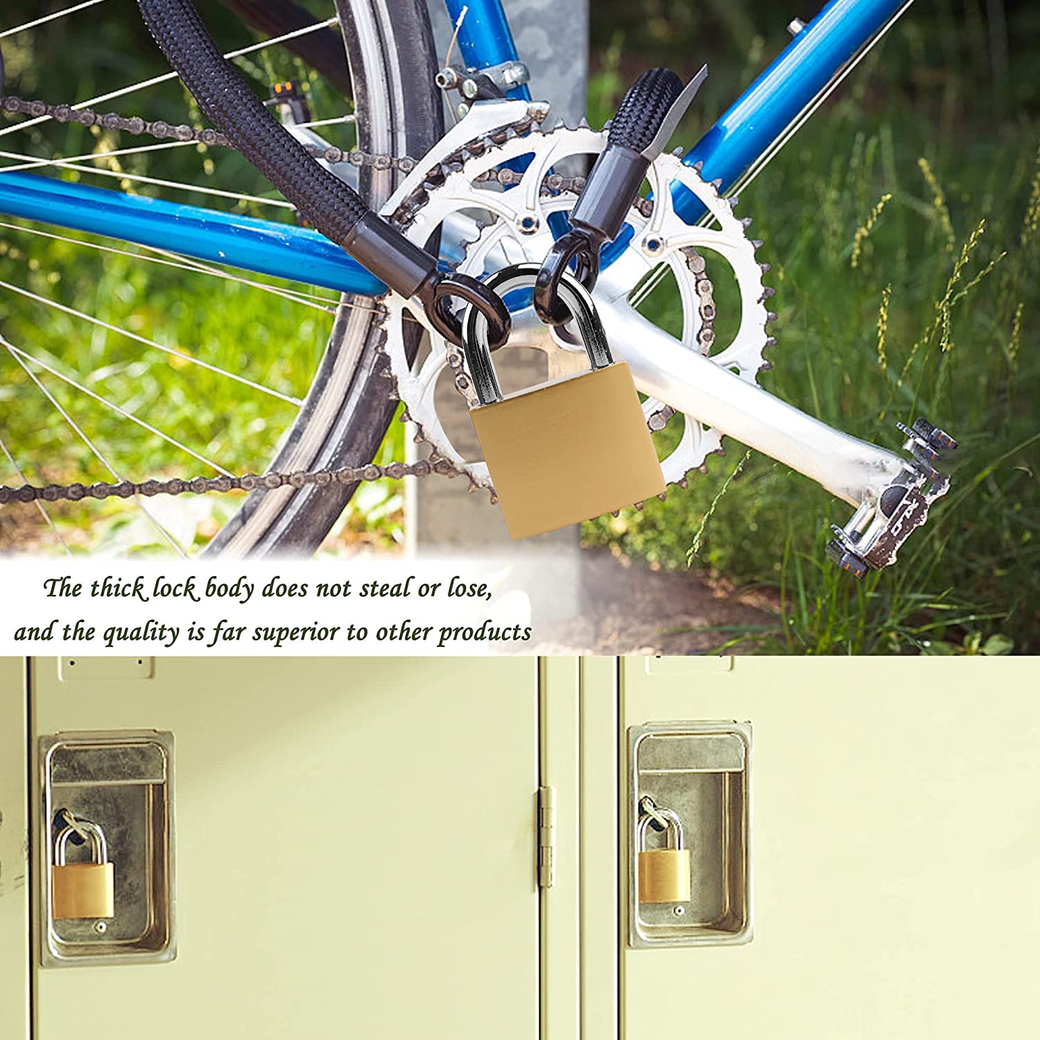 Gold colored XFJSAK locker padlocks