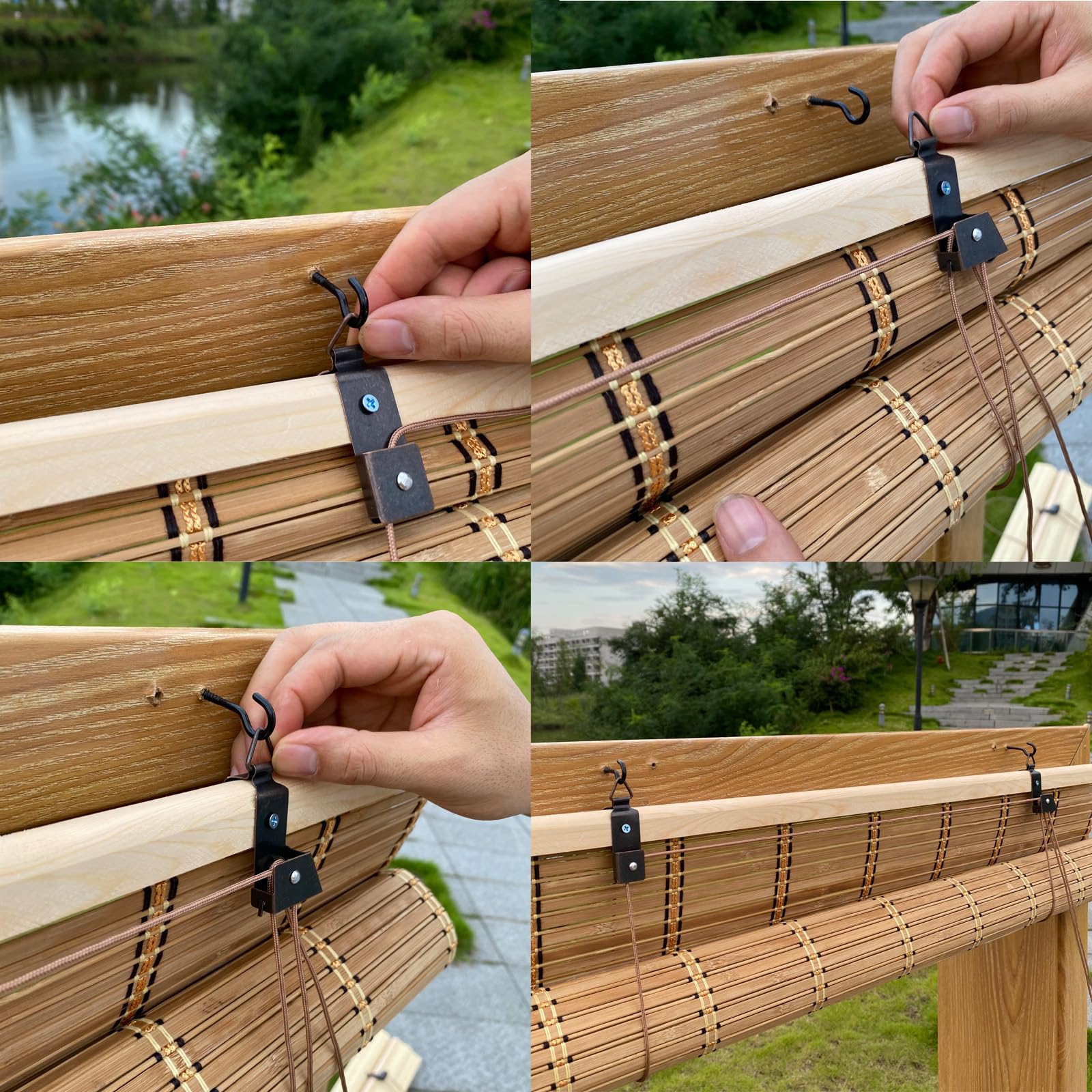 Roller blinds with hardware included XIUXIU bamboo