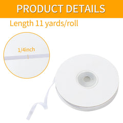 White XKDOUS elastic band for sewing 11 yards rolled