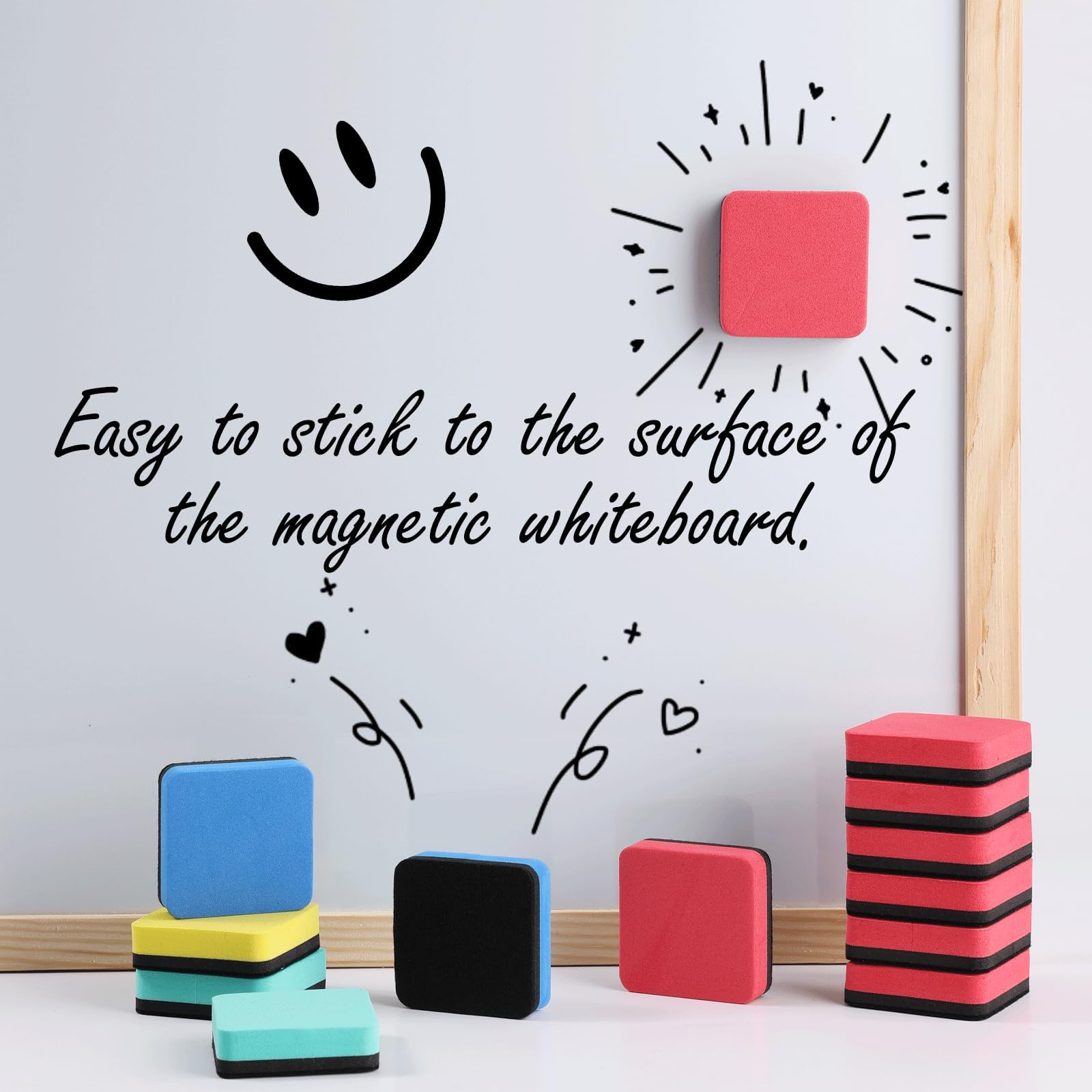 Built-in magnet for attaching to magnetic whiteboards