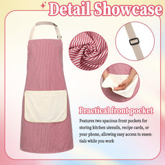 Two pack striped aprons with pockets for small tools