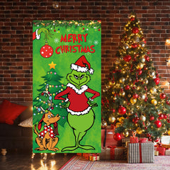 Xmas porch door sign welcome banner displayed on door