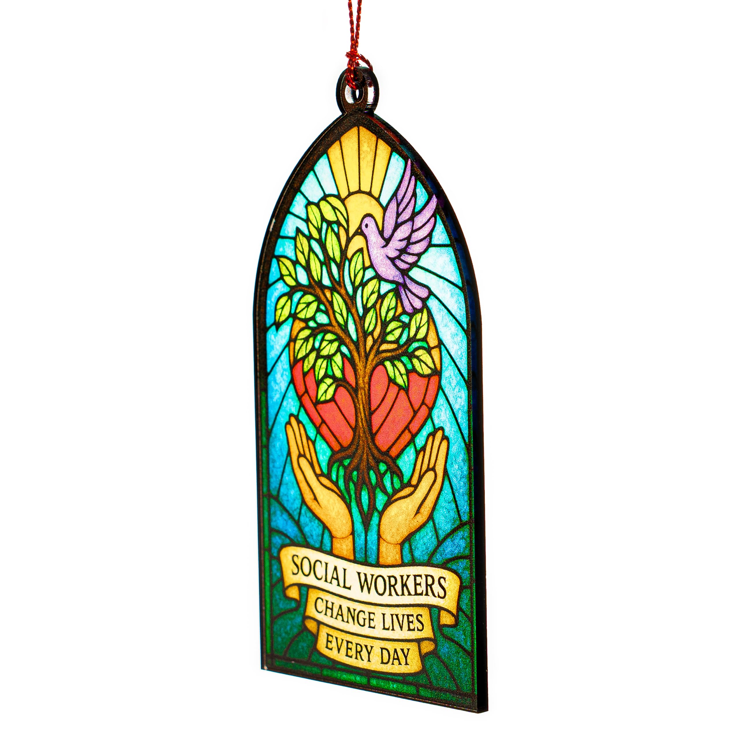 Xmas social worker gifts suncatcher window ornament