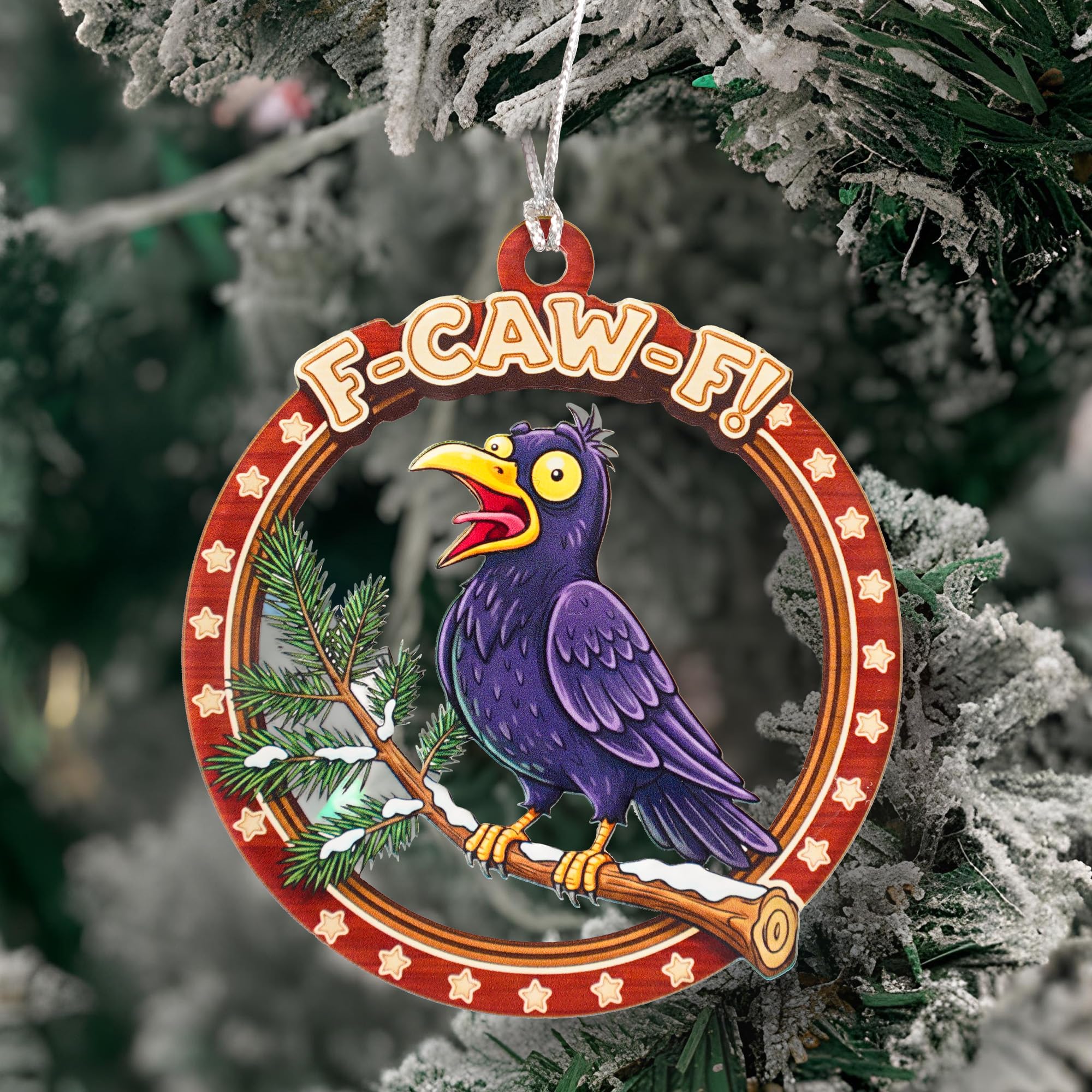 Xmas tree funny decoration crow ornament packaging