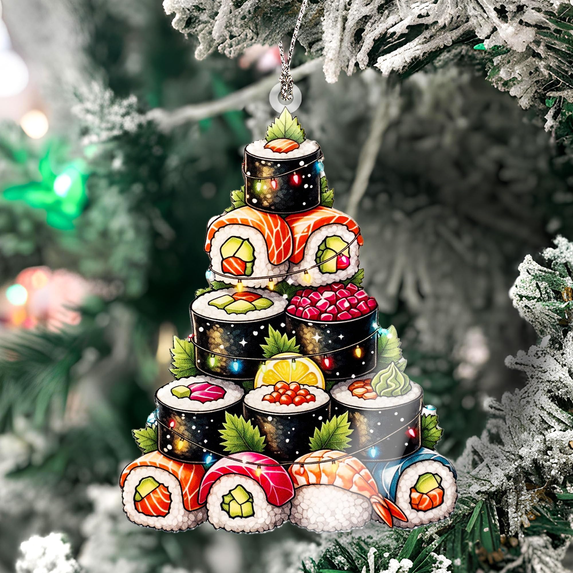 Xmas tree funny decoration sushi ornament ready to gift