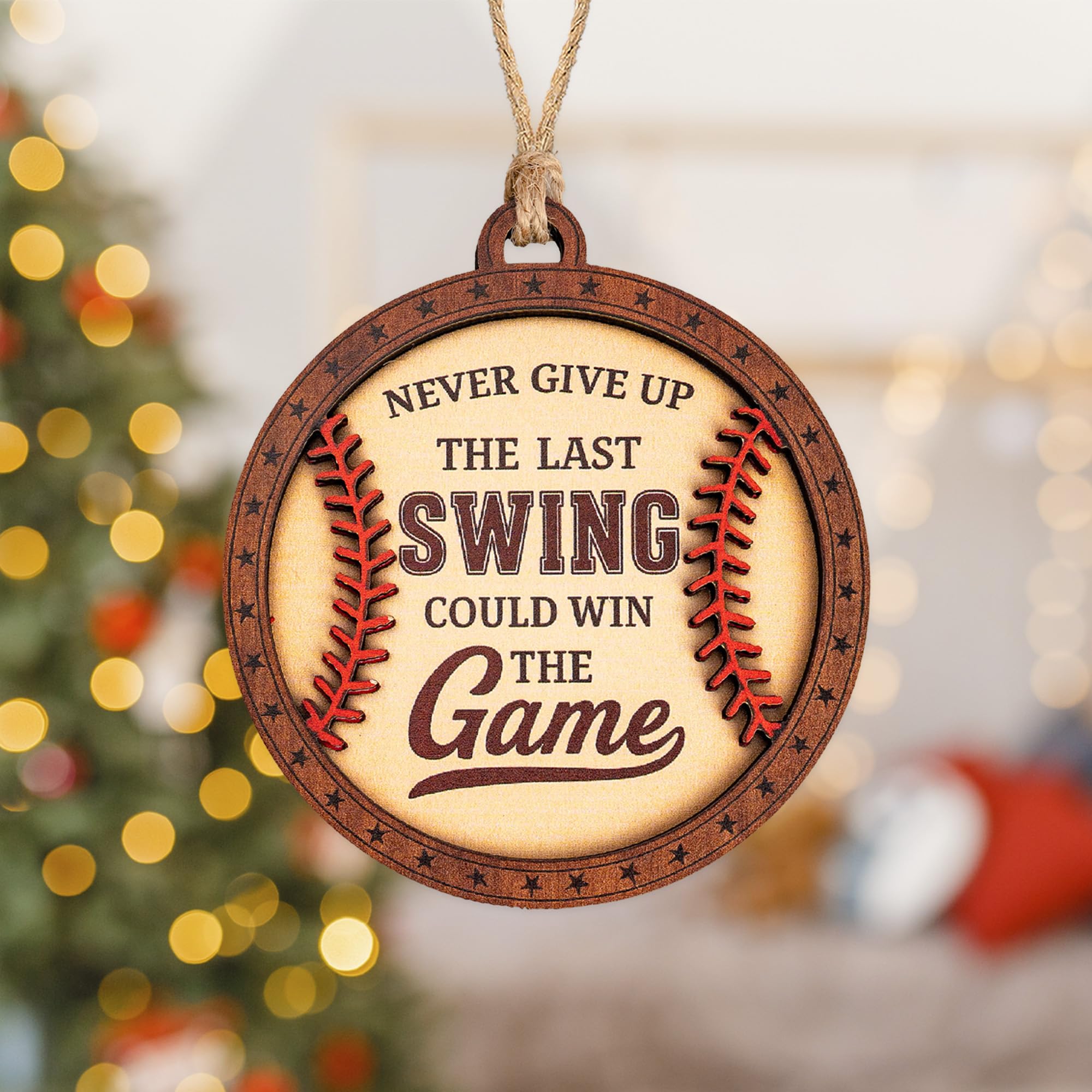 Baseball Ornament packaging with story card