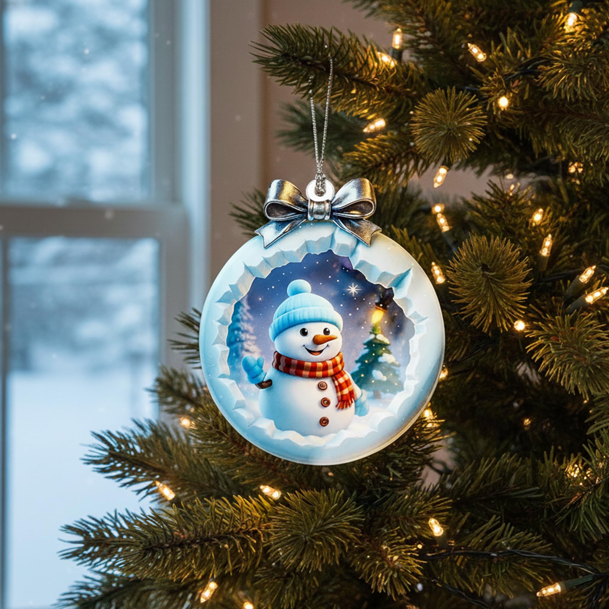 Xmas Tree Funny Decoration snowman ornament display