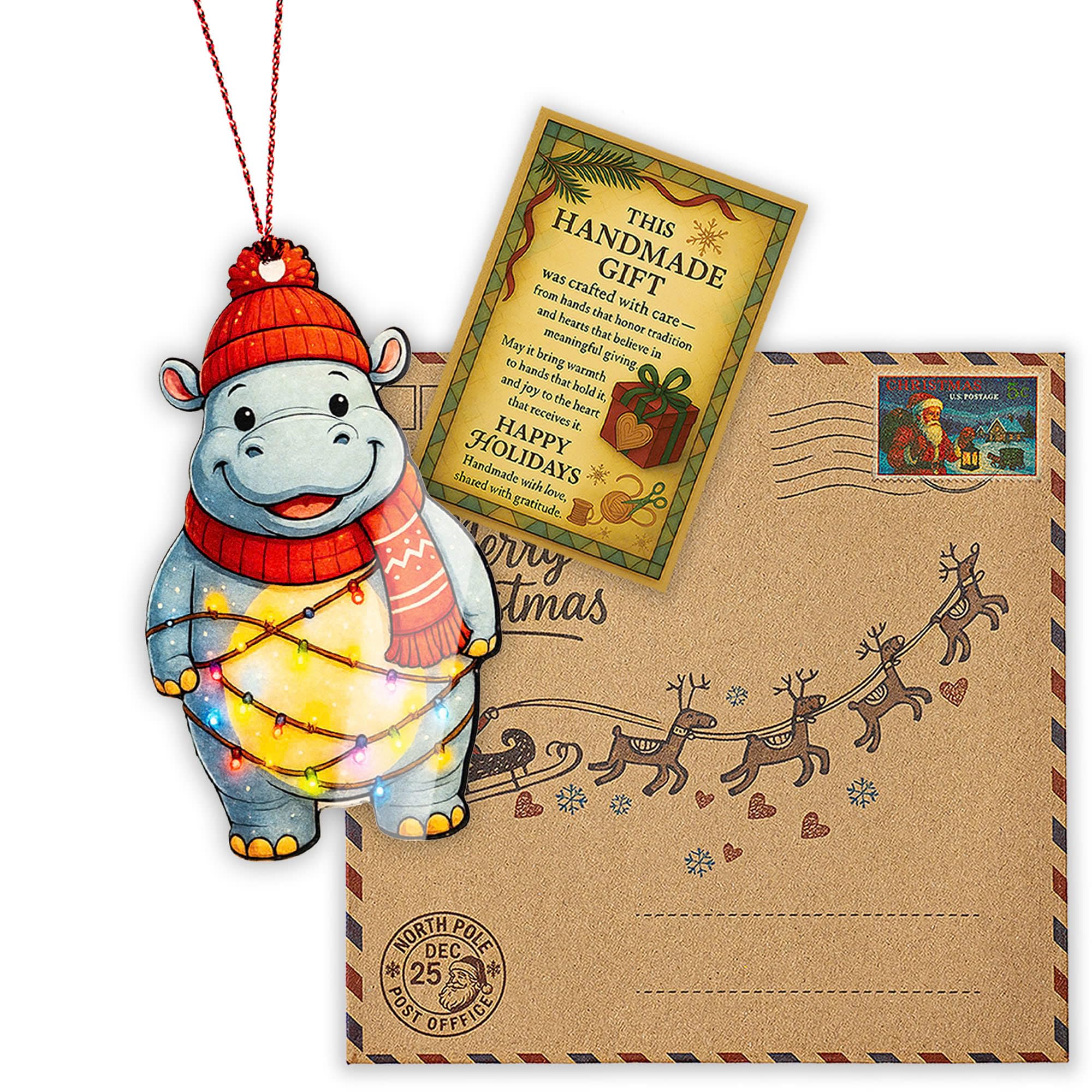 Decorative holiday ornament for windowsill or shelf
