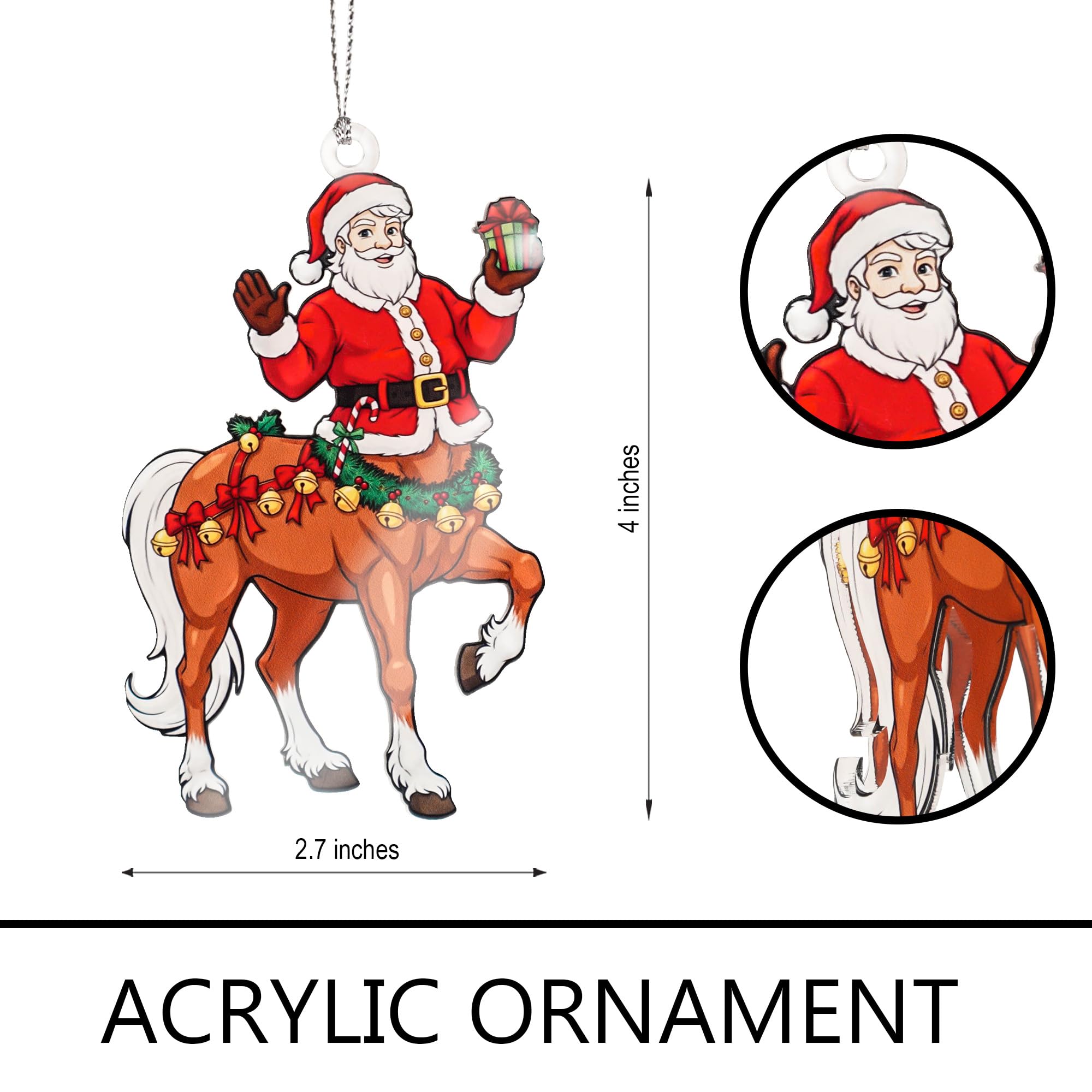 Santa Centaur holiday ornament ready to gift packaging
