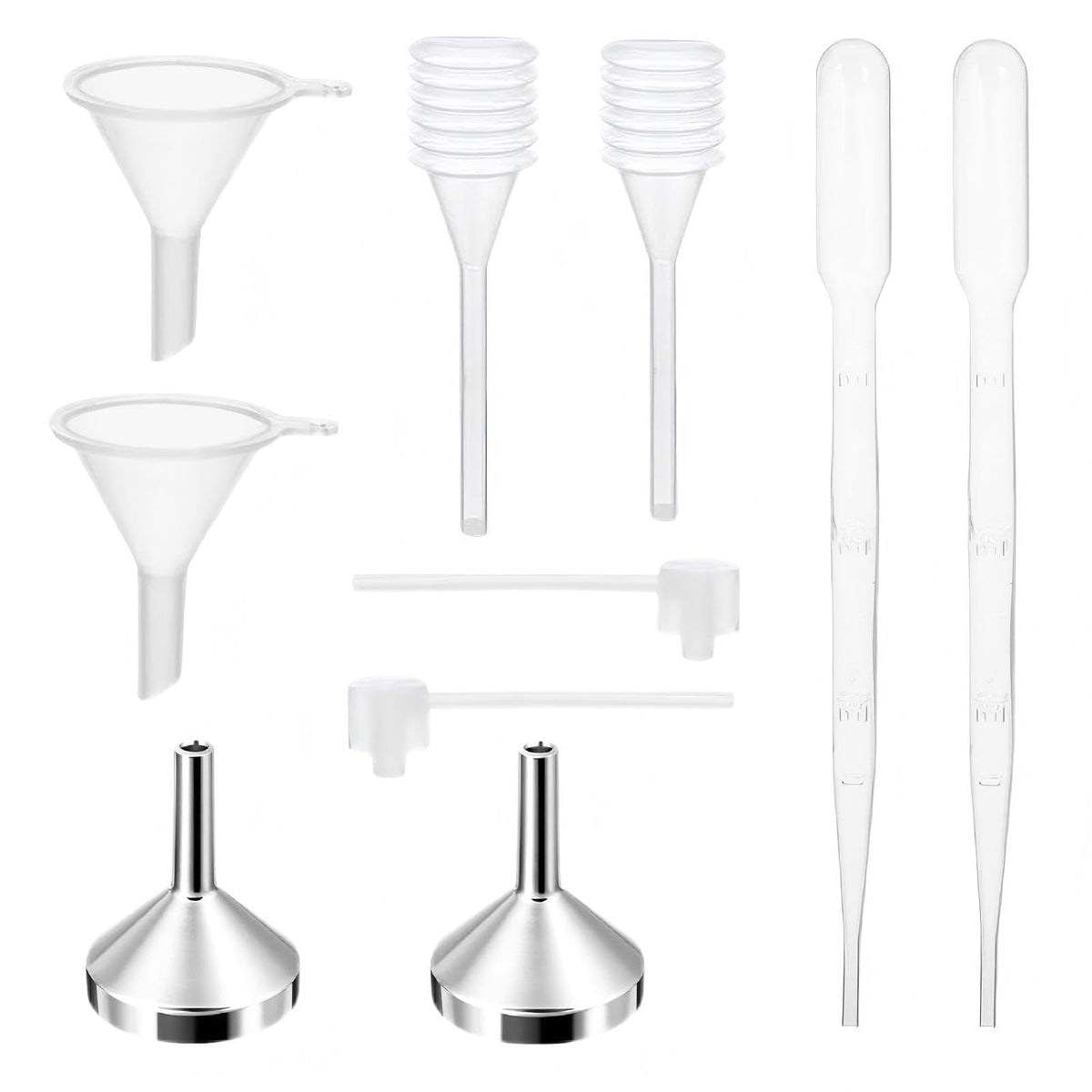 Xnovies 10Pcs Mini Funnels Sets aluminum funnels