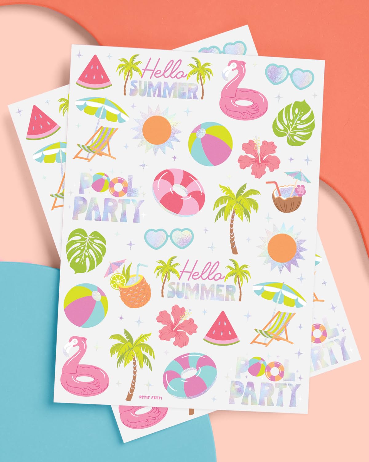 68 color iridescent foil tattoos for pool party