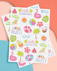 68 color iridescent foil tattoos for pool party
