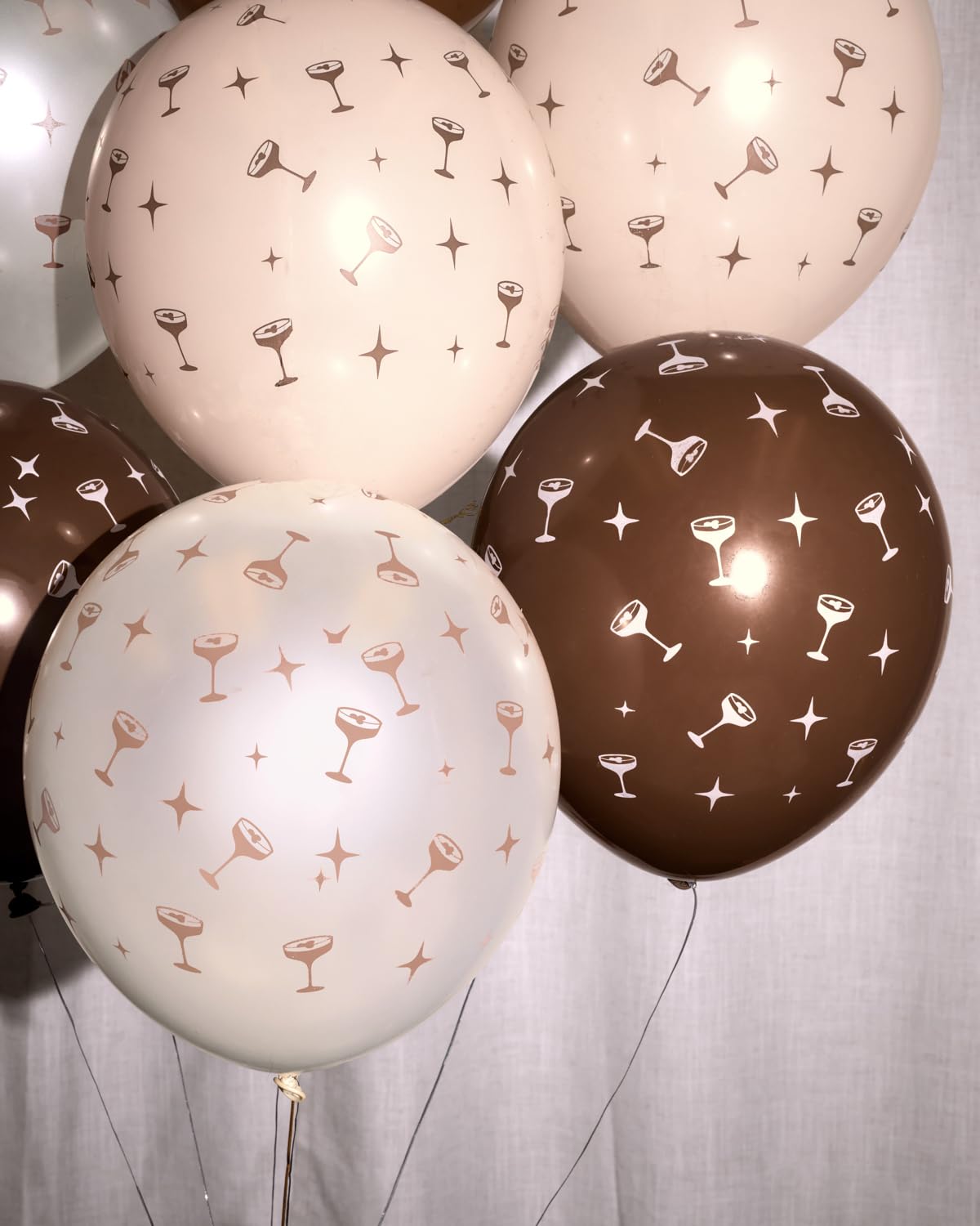 coffee brown pearl white and sand latex balloons 12in 24pk