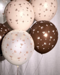 coffee brown pearl white and sand latex balloons 12in 24pk