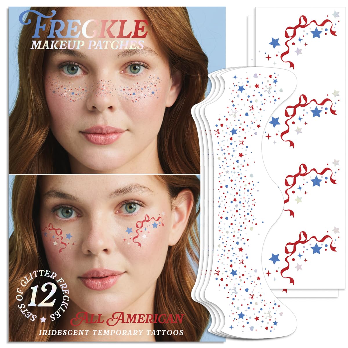 xo, Fetti Fourth of July Freckle Tattoos face tattoos two sheets