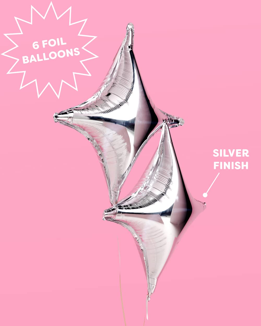 two 26 inch silver sparkle balloons