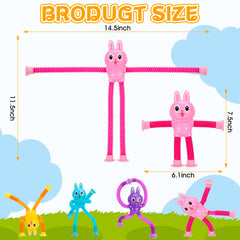 XONTEUS Pop Tubes Bunny Travel Toys pink color image