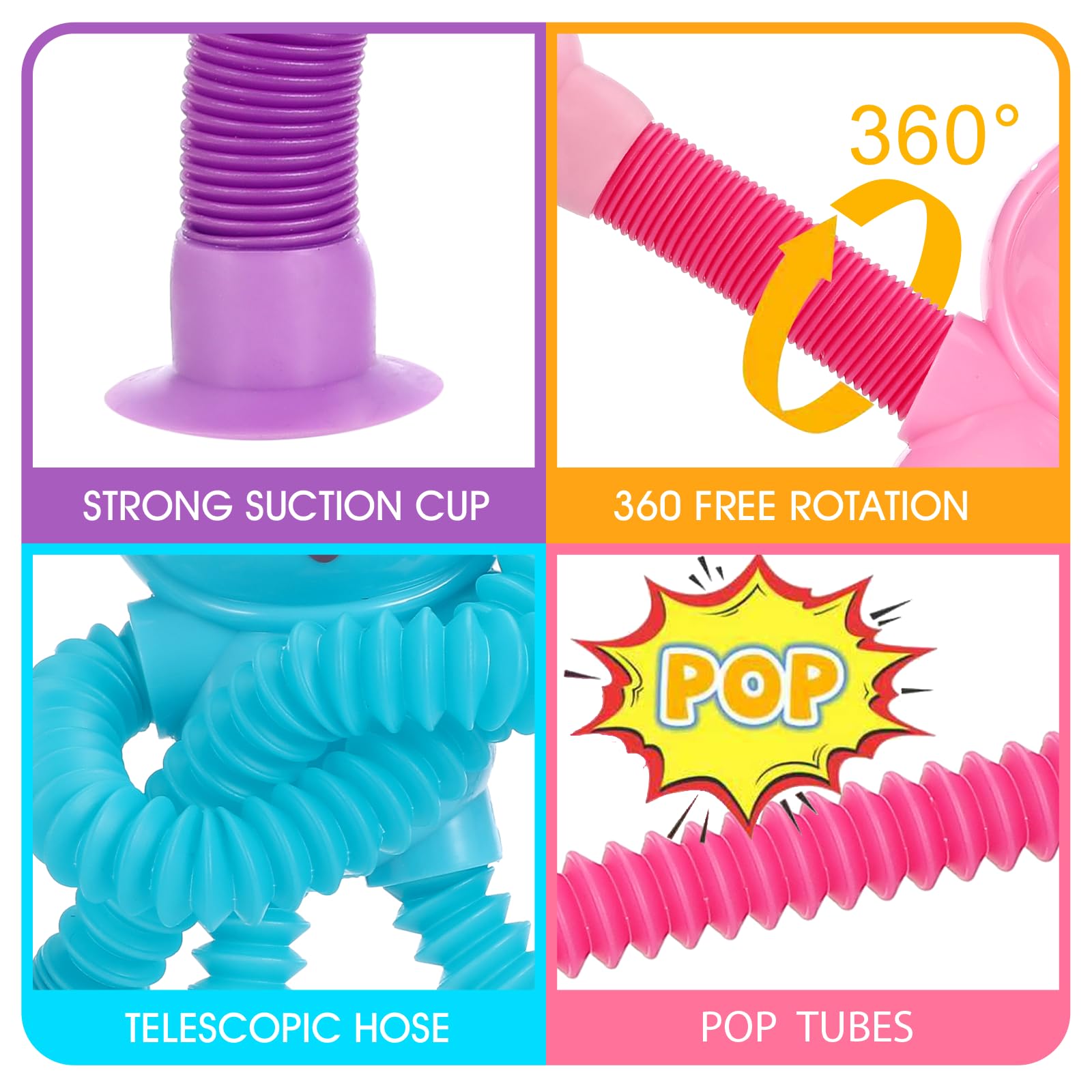 XONTEUS Pop Tubes Bunny Travel Toys purple color image