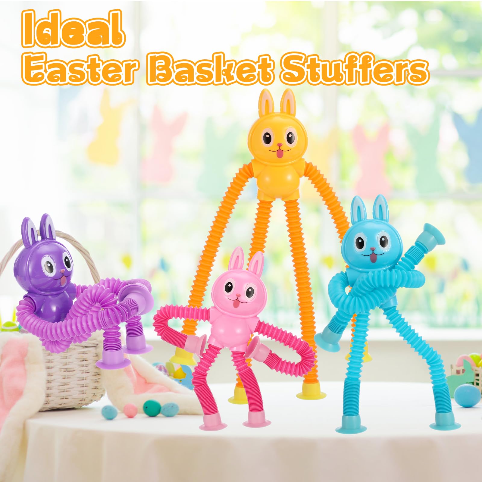 XONTEUS Pop Tubes Bunny Travel Toys yellow color image